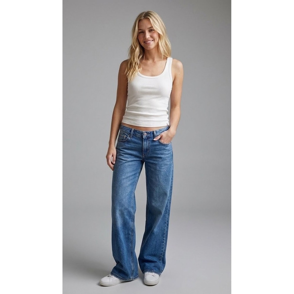 NWT AG Jeans Women Medium White Ribbed Tank Top Sustainable Eco-friendly $68